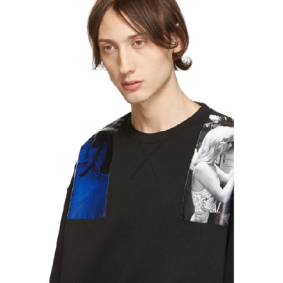 Shop Raf Simons Black Oversized Patches Sweatshirt In 00099 Black