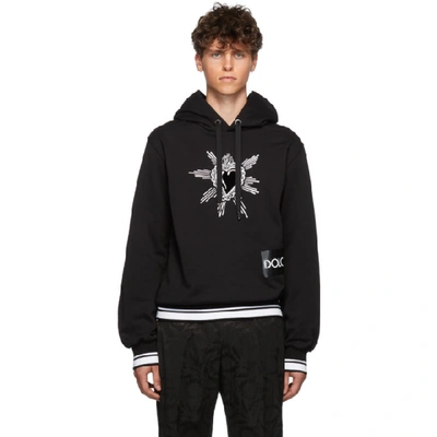 Shop Dolce & Gabbana Dolce And Gabbana Black Heart Hoodie In N0000 Black