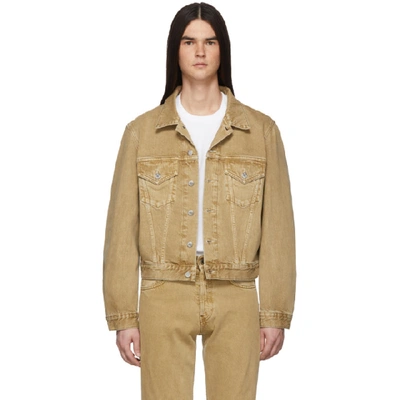 Shop Helmut Lang Beige Denim Masc Trucker Jacket In Minkstone