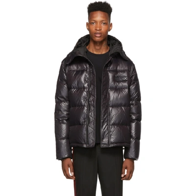 Shop Kenzo Black Shiny Nylon Down Jacket In 99 Black