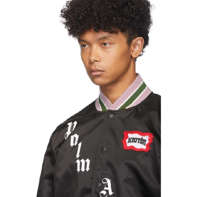 Shop Palm Angels Black Icecream Edition Varsity Jacket