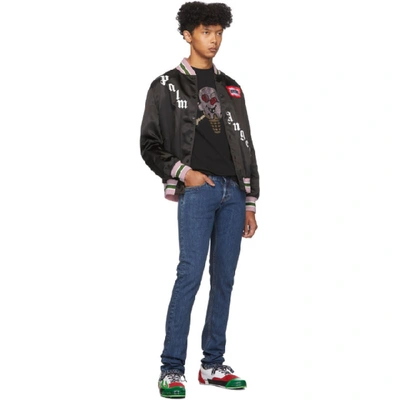 Shop Palm Angels Black Icecream Edition Varsity Jacket