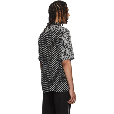 Shop Rhude Black Bandana Panel Hawaiian Shirt