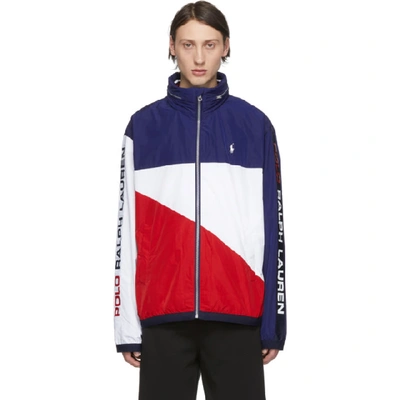 Shop Polo Ralph Lauren Blue And Red Chariots Jacket