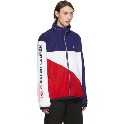 Shop Polo Ralph Lauren Blue And Red Chariots Jacket