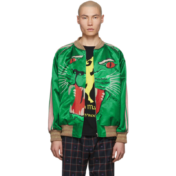 bomber jacket with panther face