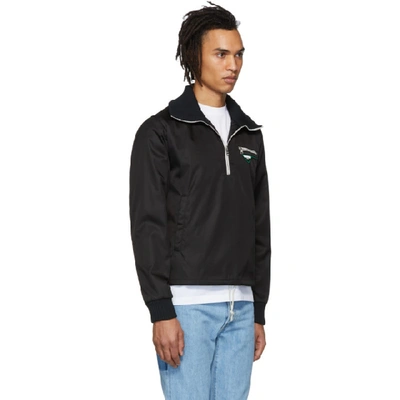 Shop Prada Black Nylon Half-zip Jacket