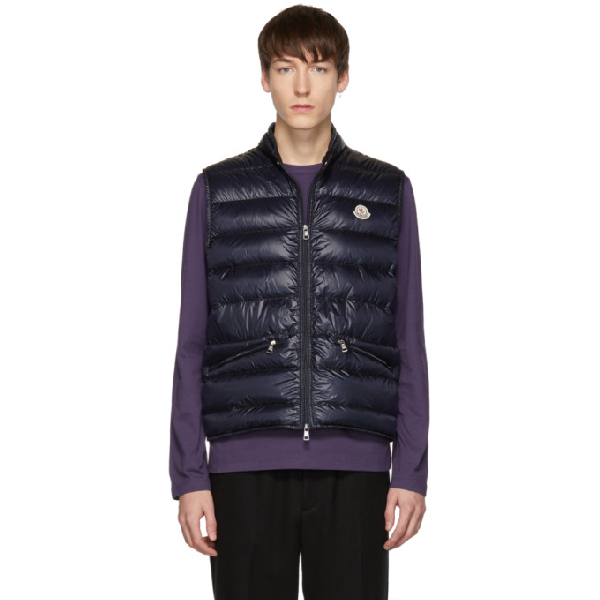 Moncler Gui Quilted-down Shell Gilet In 776.navy | ModeSens
