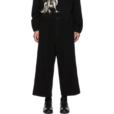 Shop Yohji Yamamoto Black Wide-leg Trousers