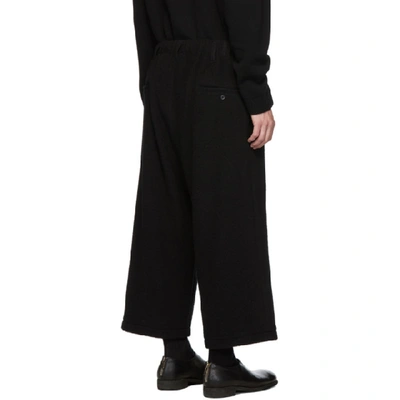 Shop Yohji Yamamoto Black Wide-leg Trousers