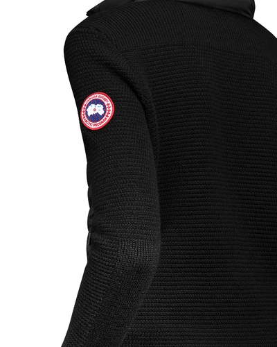 Shop Canada Goose Hybridge Knit Puffer-front Jacket In Black