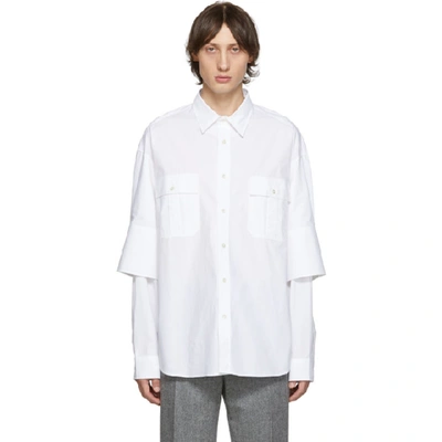 Shop Jw Anderson White Double Cuffs Shirt In 001 White
