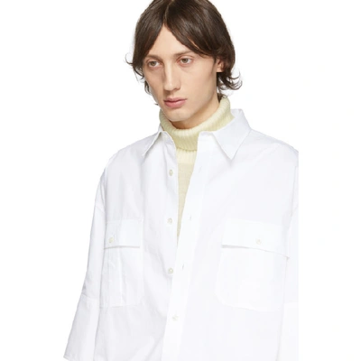 Shop Jw Anderson White Double Cuffs Shirt In 001 White