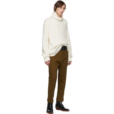 Shop Haider Ackermann Brown Contrast Waistband Trousers In Brwnanthrac