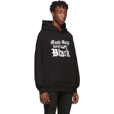 Shop Amiri Black And White Good Guys Hoodie In Blackwhite