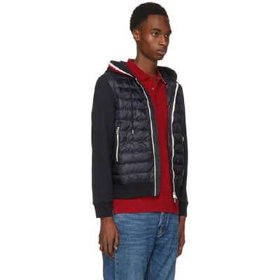 Shop Moncler Navy Down Maglia Cardigan Jacket In 778 Navy