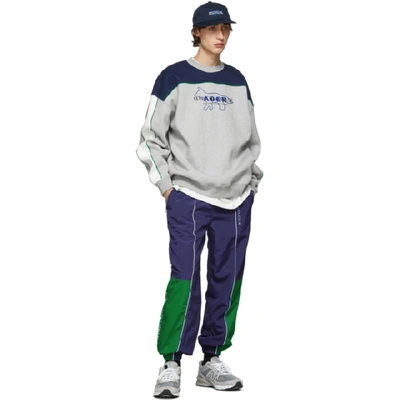MAISON KITSUNE 海军蓝 AND 绿色 ADER ERROR 版 LINE 运动裤