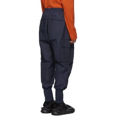 Shop Y-3 Navy Canvas Cargo Pants In Legend Ink