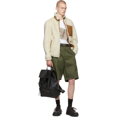 Shop Loewe White And Tan Shearling Jacket In 2073 Whtcam