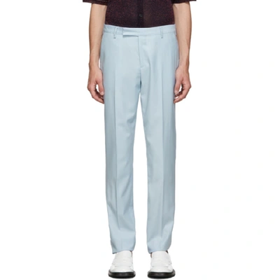 Shop Paul Smith Blue Slim Fit Trousers In 41 Bby Blue