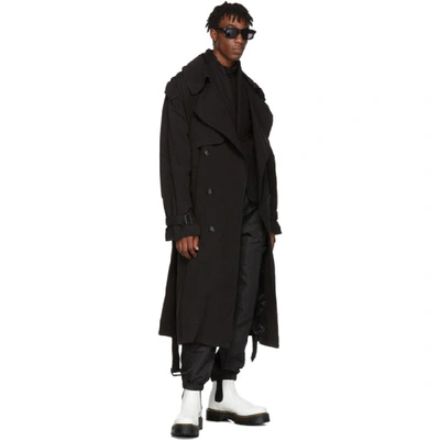Shop D.gnak By Kang.d Black Classic Trench Coat In Bk Black