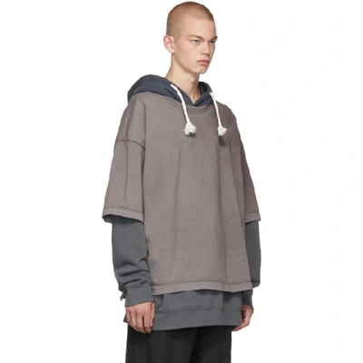 Shop Maison Margiela Grey Overdyed Garment Hoodie