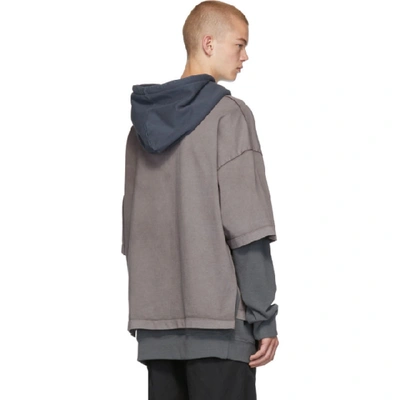 Shop Maison Margiela Grey Overdyed Garment Hoodie