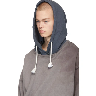 Shop Maison Margiela Grey Overdyed Garment Hoodie