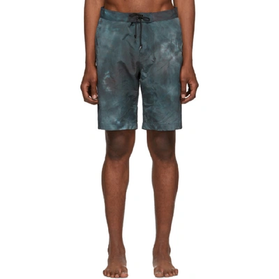 Shop John Elliott Navy Solar Board Shorts In Teal