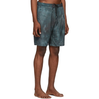 Shop John Elliott Navy Solar Board Shorts In Teal