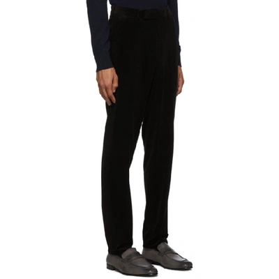 Shop Ermenegildo Zegna Black Corduroy Modern Fit Trousers