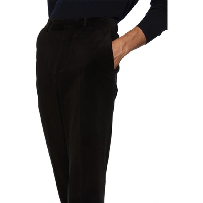Shop Ermenegildo Zegna Black Corduroy Modern Fit Trousers