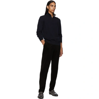 Shop Ermenegildo Zegna Black Corduroy Modern Fit Trousers