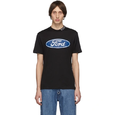 Shop Versace Black Ford Edition Logo T-shirt In A008 Black