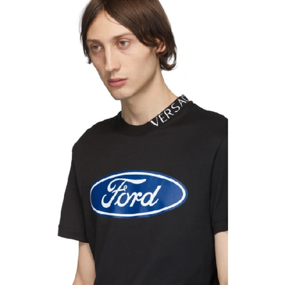 Shop Versace Black Ford Edition Logo T-shirt In A008 Black