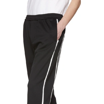 Shop Helmut Lang Black And White Sport Striped Track Pants In A05black/wh