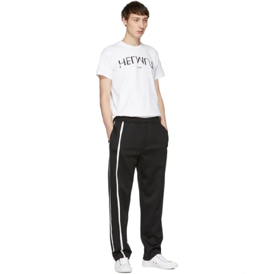 Shop Helmut Lang Black And White Sport Striped Track Pants In A05black/wh