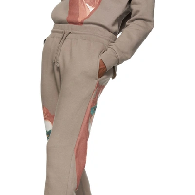 Shop Undercover Grey Valentino Edition V Face Ufo Print Lounge Pants In Gray Beige