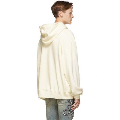 Shop Amiri Off-white Flame Hoodie In Marshmallow