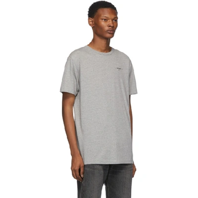 Shop Off-white Grey And Black Logo Slim T-shirt In Gry Mel