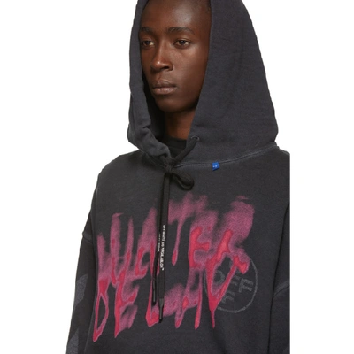 Shop Off-white Grey Diag Vintage Hoodie In Anthracite/multicolor