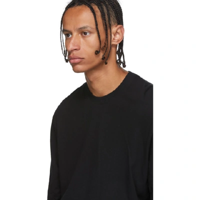 Shop Julius Black Draped Long Sleeve T-shirt