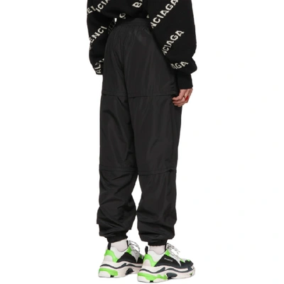 Shop Balenciaga Black Zipped Track Lounge Pants In 1000 Black