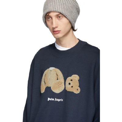 Shop Palm Angels Blue Kill The Bear Sweatshirt In 3088 Blumul