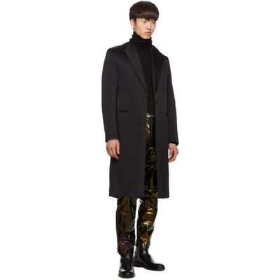 Shop Givenchy Black Iridescent Leather Trousers In 001-black
