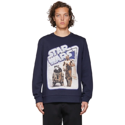 Shop Etro Navy Star Wars Edition Droids Sweatshirt In 200 Blue