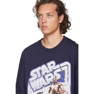 Shop Etro Navy Star Wars Edition Droids Sweatshirt In 200 Blue