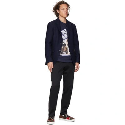 Shop Etro Navy Star Wars Edition Droids Sweatshirt In 200 Blue