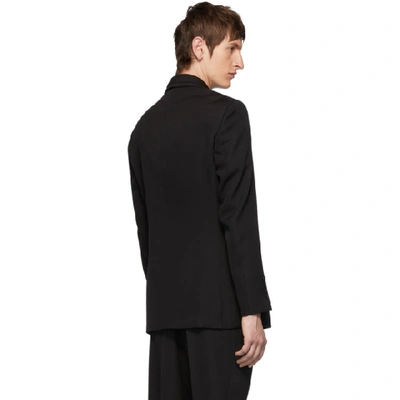 Shop Burberry Black Double Lapel Blazer