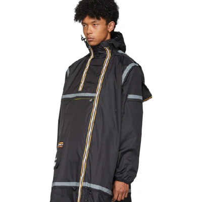 Shop Afterhomework Black K-way Edition Eiffel Multi Pocket Raincoat